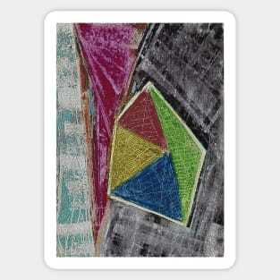 Geometry Oil Pastel Composition Sticker